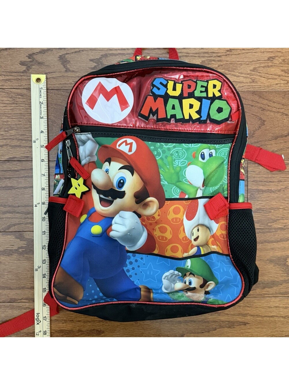 Nintendo Super Mario Bros Bioworld 16” Kids Backpack Mario Luigi Yoshi Toad